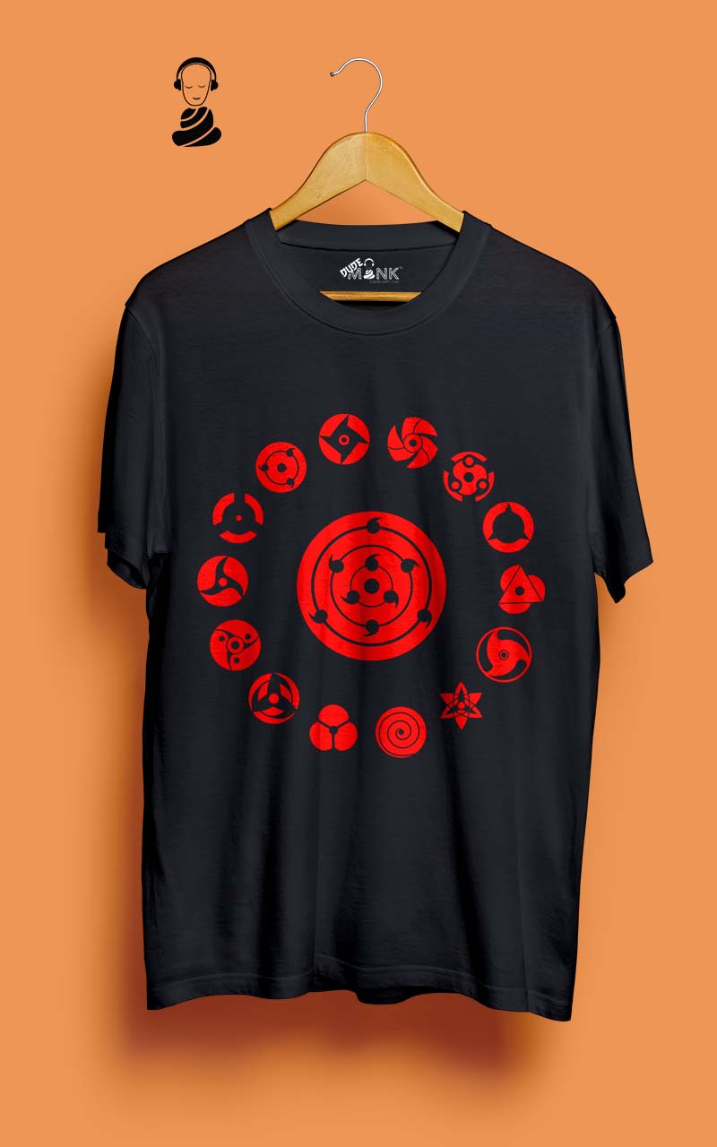 Sharingan Eyes Round Neck Half T-Shirt