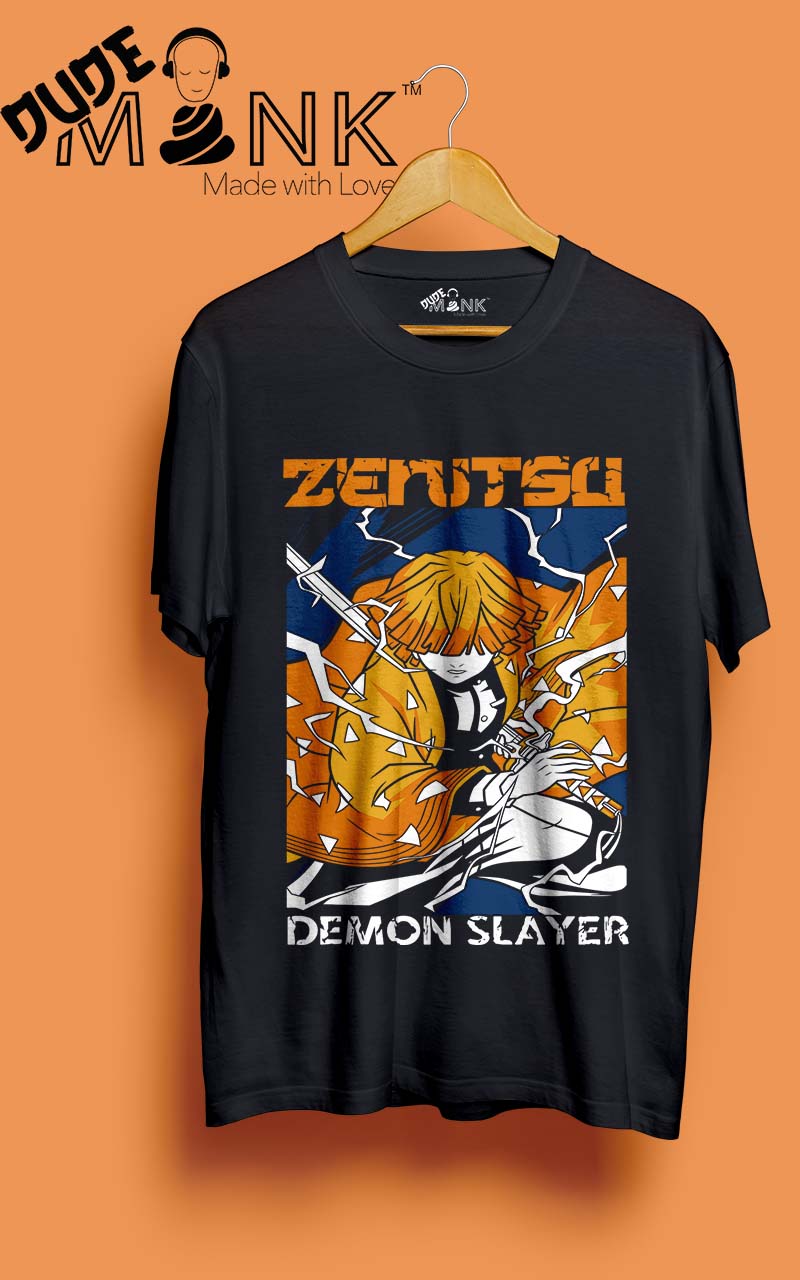 Zenitsu Agatsuma Demon Slayer Round Neck Half T-Shirt