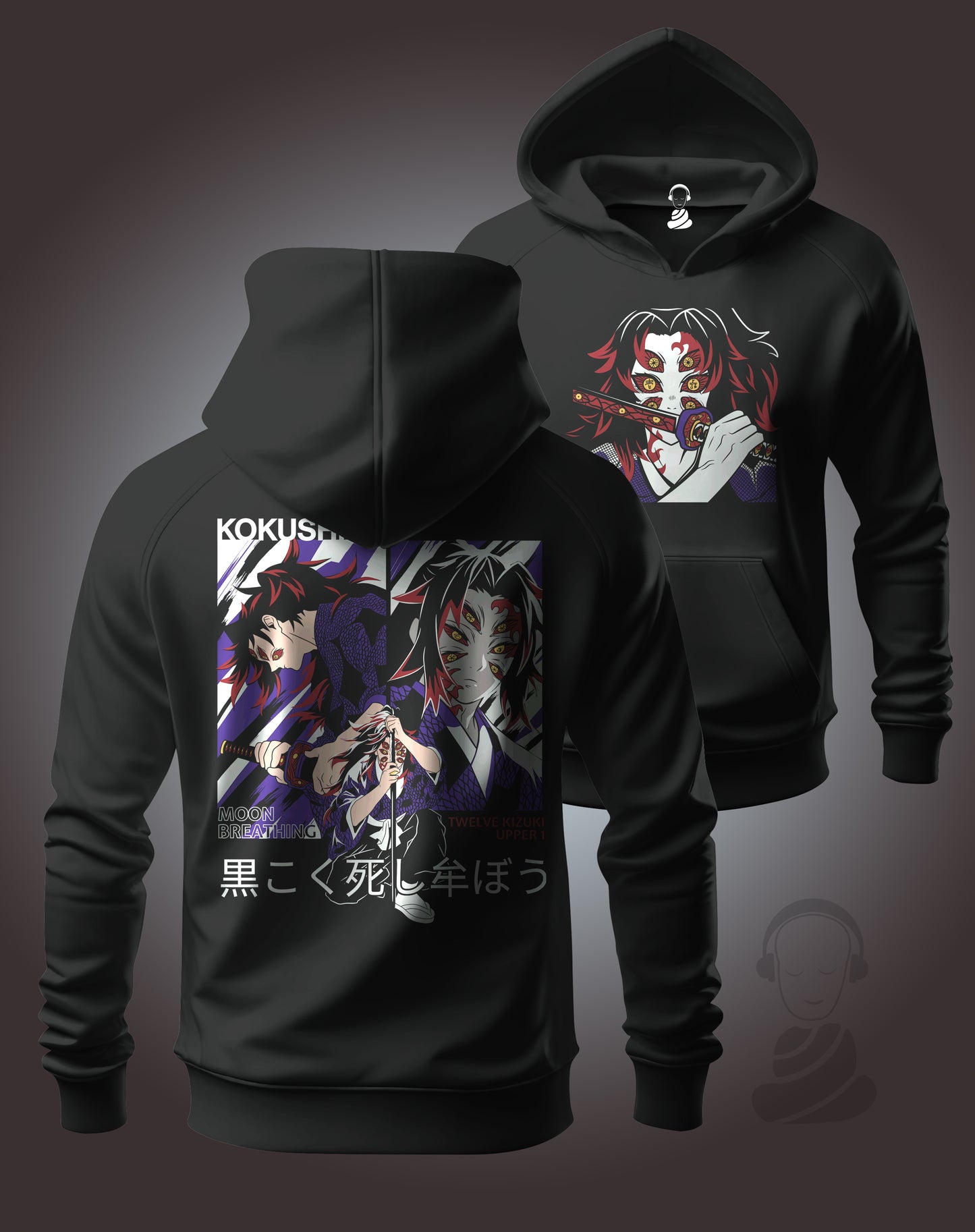 Kokushibu Demon Slayer Pullover Hoodie