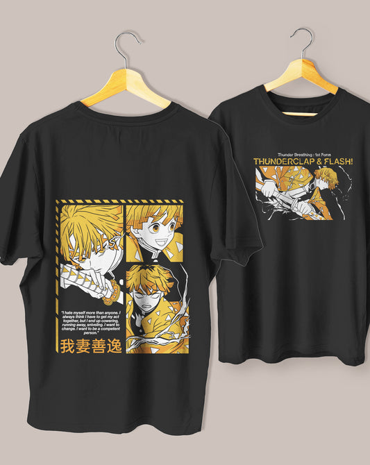 Zenitsu Agatsuma Demon Slayer Anime Oversized T-Shirt